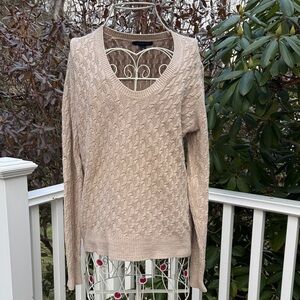 Lands' End Tan Cable Knit Sweater
